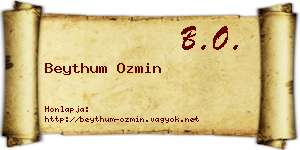 Beythum Ozmin névjegykártya
